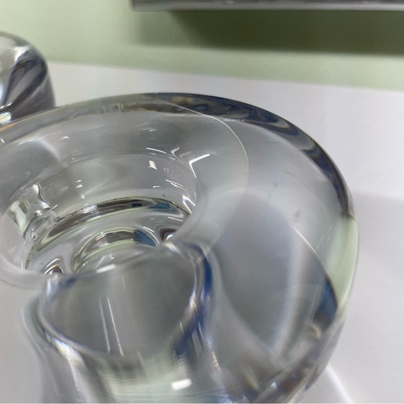 SOLD 2 Dansk Jens Quistgaard Mushroom Votive Candle Holders Lead Crystal Glass - Picture 10 of 13